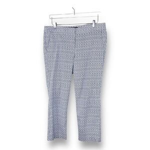 Donna Ricco Womens Pants Casual Monogram Print Blue White Size 12